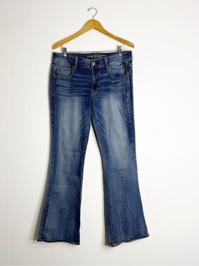 American Eagle Kick Boot Jeans Size 14 Long Medium Wash Stretch